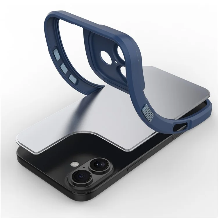 Para Iphone 16 Plus Case Matte Anti-dingprint PC+TPU Teléfono Parta - Azul