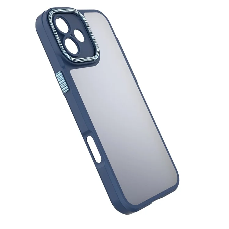 Para Iphone 16 Plus Case Matte Anti-dingprint PC+TPU Teléfono Parta - Azul