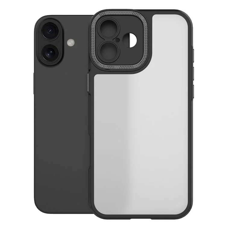 Para Iphone 16 Case Matte Anti-dingprint PC+TPU Teléfono Contro - Negro
