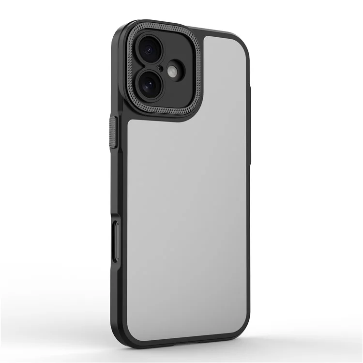 Para Iphone 16 Case Matte Anti-dingprint PC+TPU Teléfono Contro - Negro