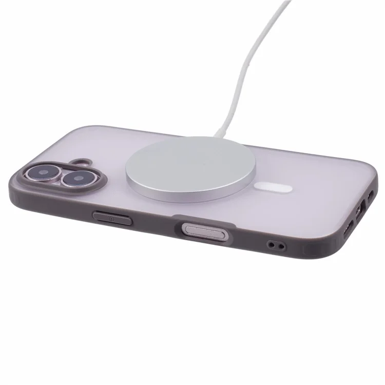X-LEVEL For iPhone 16 Magnetic Case PC+TPU Matte Anti-Drop Cell Phone Cover - Grey