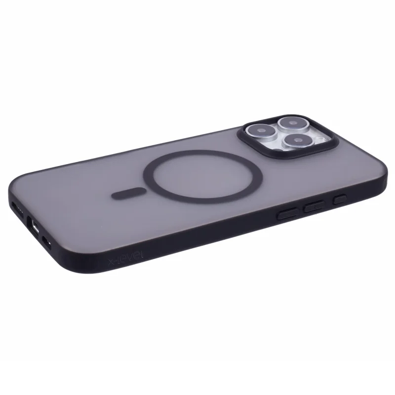Levet x Pour Iphone 16 Pro Magnetic Case pc + Tpu Matte Anti-drop Thelle Couverture - Noir