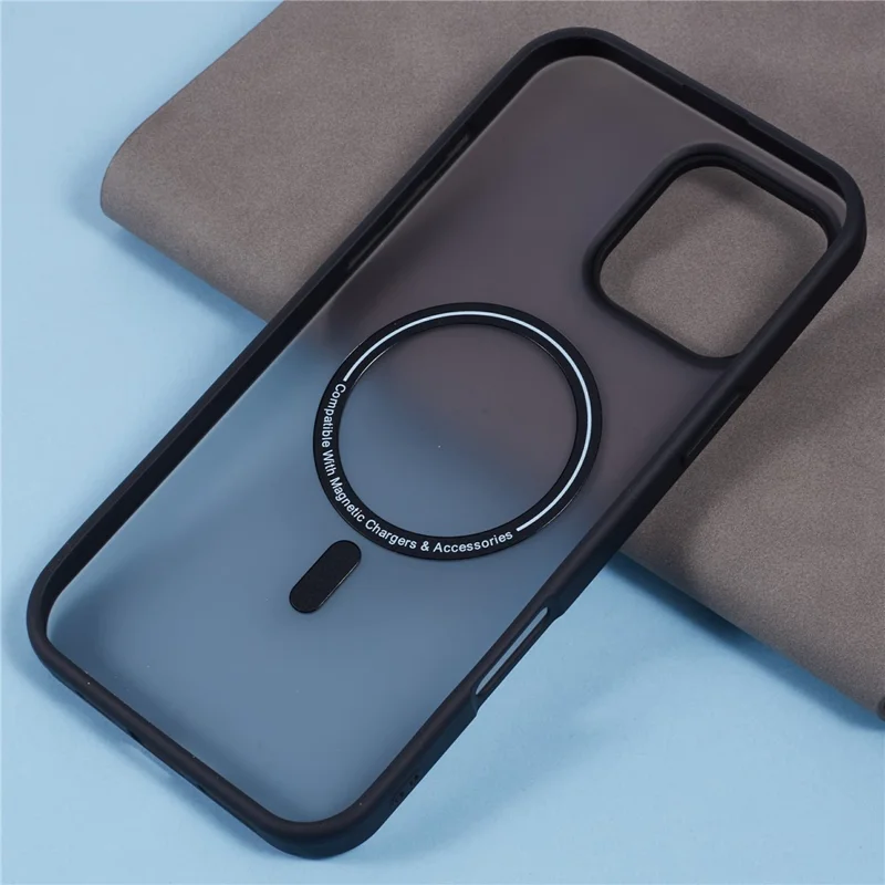 Levet x Pour Iphone 16 Pro Magnetic Case pc + Tpu Matte Anti-drop Thelle Couverture - Noir