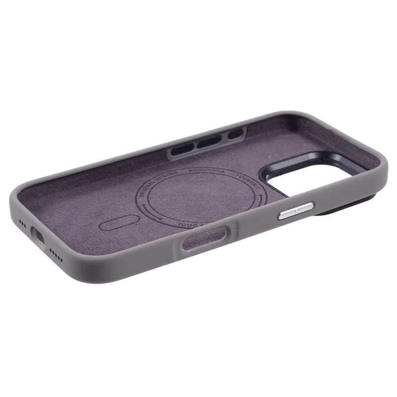 YOUNGKIT For iPhone 16 Pro Case Compatible with MagSafe Lens Kickstand Silicone Phone Cover - Grey