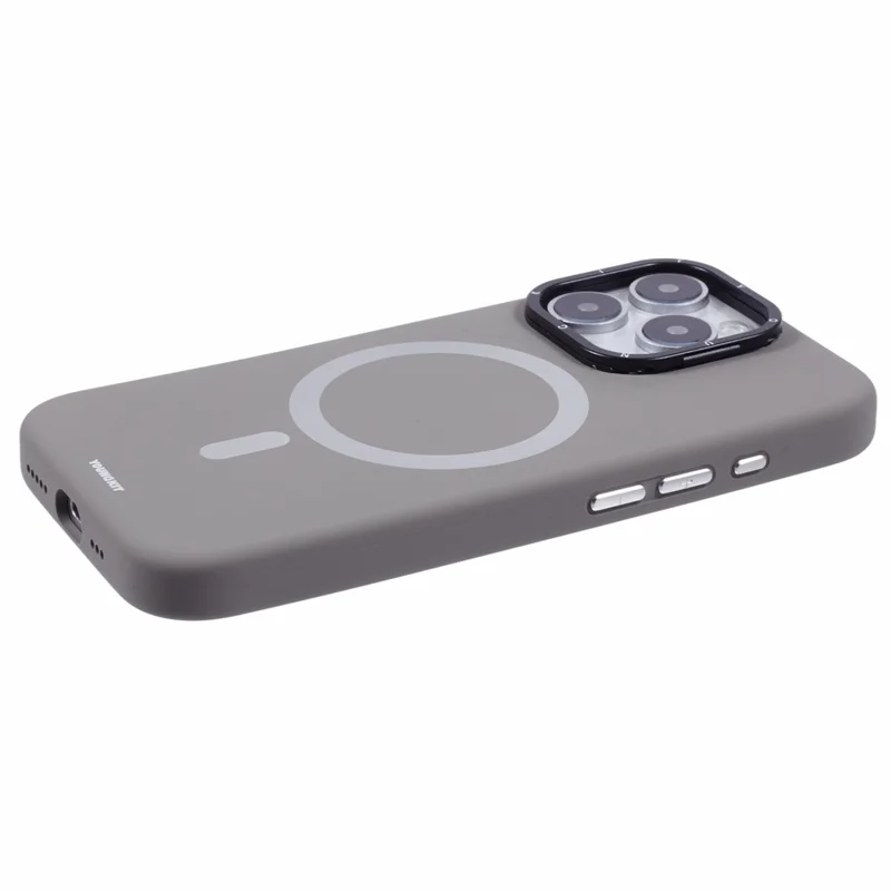 YOUNGKIT For iPhone 16 Pro Case Compatible with MagSafe Lens Kickstand Silicone Phone Cover - Grey