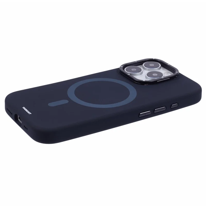 YOUNGKIT For iPhone 16 Pro Case Compatible with MagSafe Lens Kickstand Silicone Phone Cover - Navy Blue