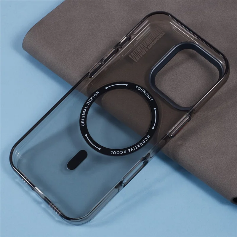 YOUNGKIT For iPhone 16 Pro Max Case Compatible with MagSafe Clear PC Phone Cover - Transparent Black