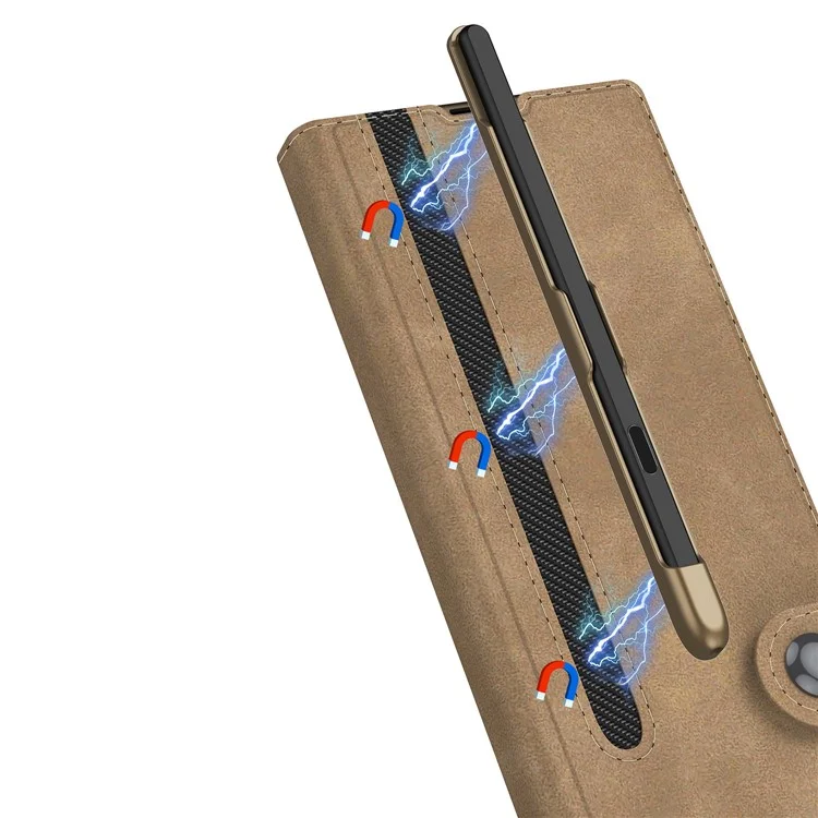 GKK Para Samsung Galaxy Z Fold6 5G Case Slot Span Stand Cover Con Película de Pantalla - Marrón Mate