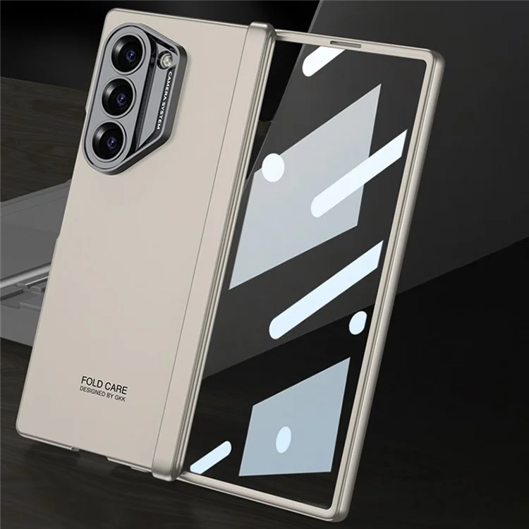 GKK Per Samsung Galaxy Z Fold6 5G Custodia Cerniera Magnetica Protettore PC Cover Telefonica con Pellicola Schermo - Grigio Titanio