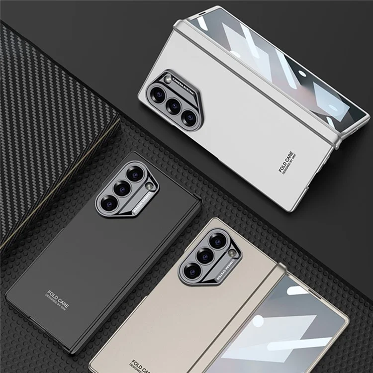 GKK Per Samsung Galaxy Z Fold6 5G Custodia Cerniera Magnetica Protettore PC Cover Telefonica con Pellicola Schermo - Grigio Titanio