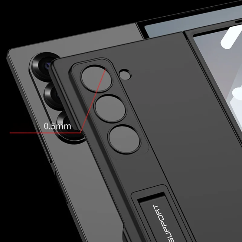 GKK Para Samsung Galaxy Z Fold6 5G Case Kickstand Ultra Thin PC Cover Con Película de Pantalla - Negro