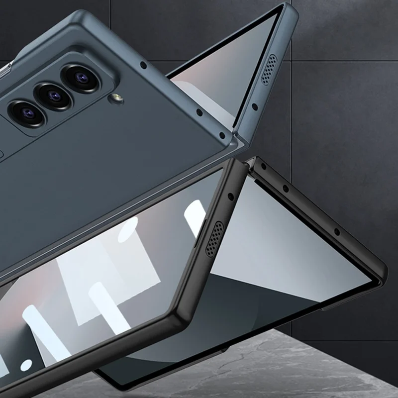 GKK Para Samsung Galaxy Z Fold6 5G Case Kickstand Ultra Thin PC Cover Con Película de Pantalla - Negro