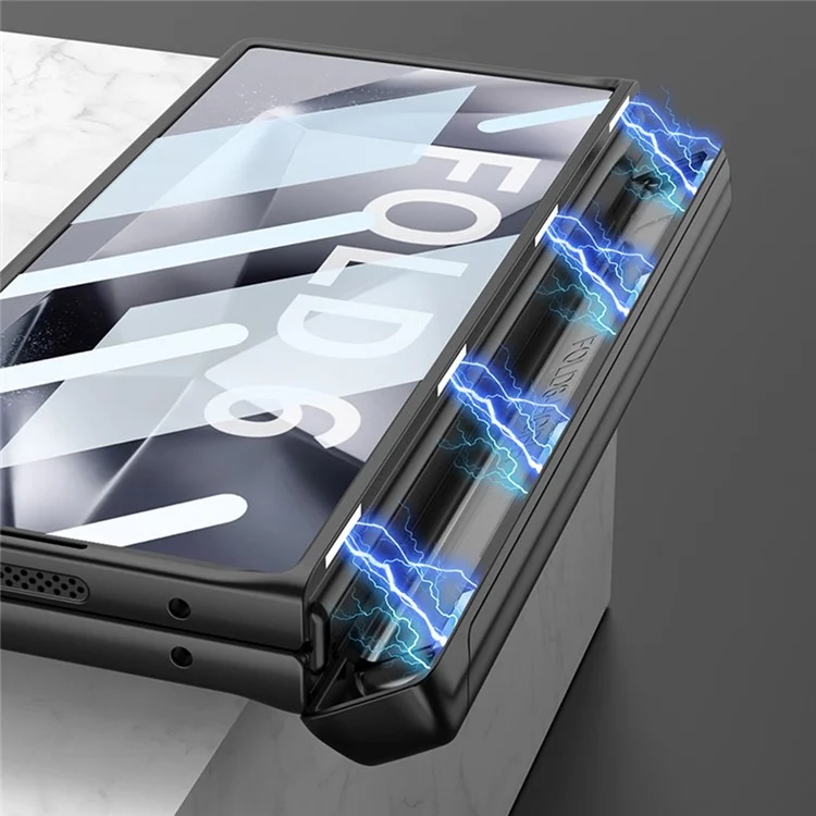 GKK Для Samsung Galaxy Z Fold6 5G Case Case Kickstand pc Phone Cover с Экраном - Черный