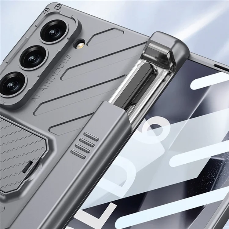GKK Для Samsung Galaxy Z Fold6 5G Case Case Kickstand pc Phone Cover с Экраном - Черный