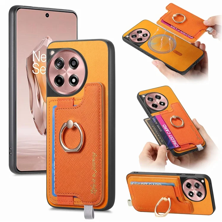 B5 For OnePlus Ace 3 5G / 12R 5G Case 2-in-1 Magnetic Detachable Card Holder Leather+TPU Phone Cover - Yellow