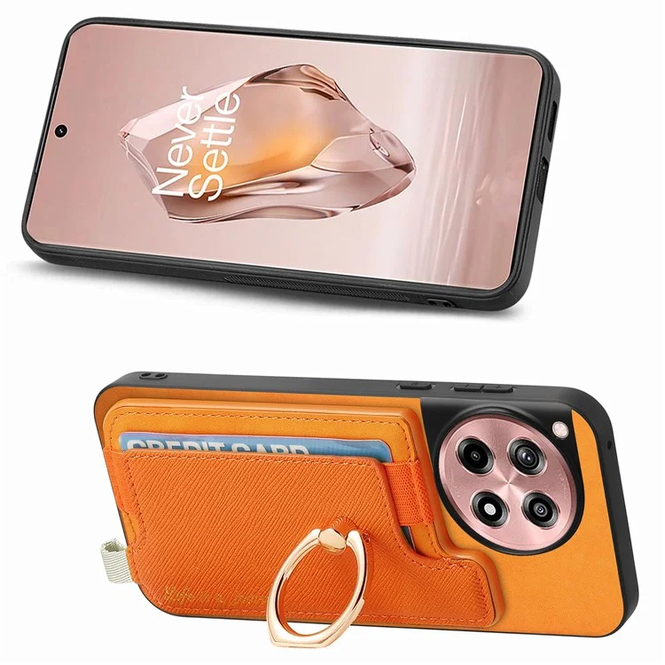 B5 For OnePlus Ace 3 5G / 12R 5G Case 2-in-1 Magnetic Detachable Card Holder Leather+TPU Phone Cover - Yellow