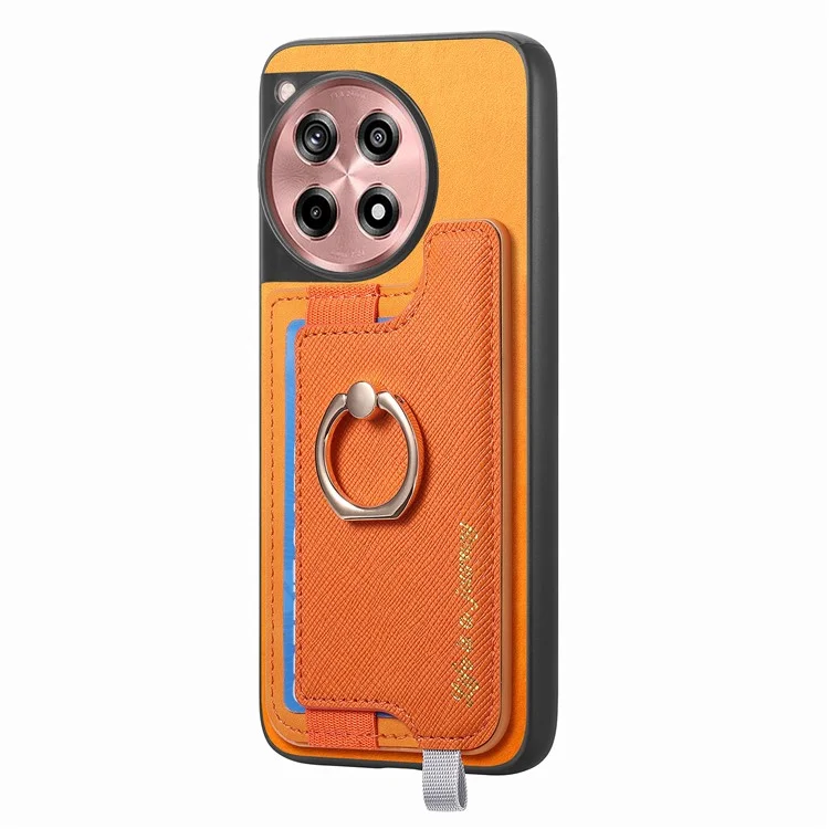 B5 For OnePlus Ace 3 5G / 12R 5G Case 2-in-1 Magnetic Detachable Card Holder Leather+TPU Phone Cover - Yellow
