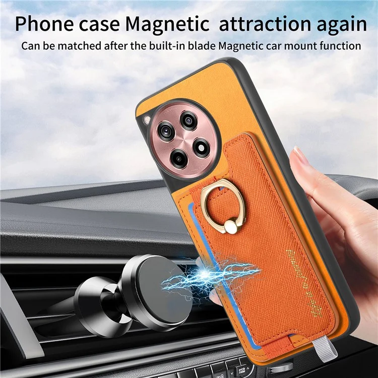 B5 For OnePlus Ace 3 5G / 12R 5G Case 2-in-1 Magnetic Detachable Card Holder Leather+TPU Phone Cover - Yellow
