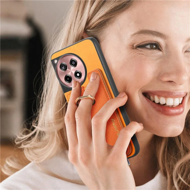 B5 For OnePlus Ace 3 5G / 12R 5G Case 2-in-1 Magnetic Detachable Card Holder Leather+TPU Phone Cover - Yellow