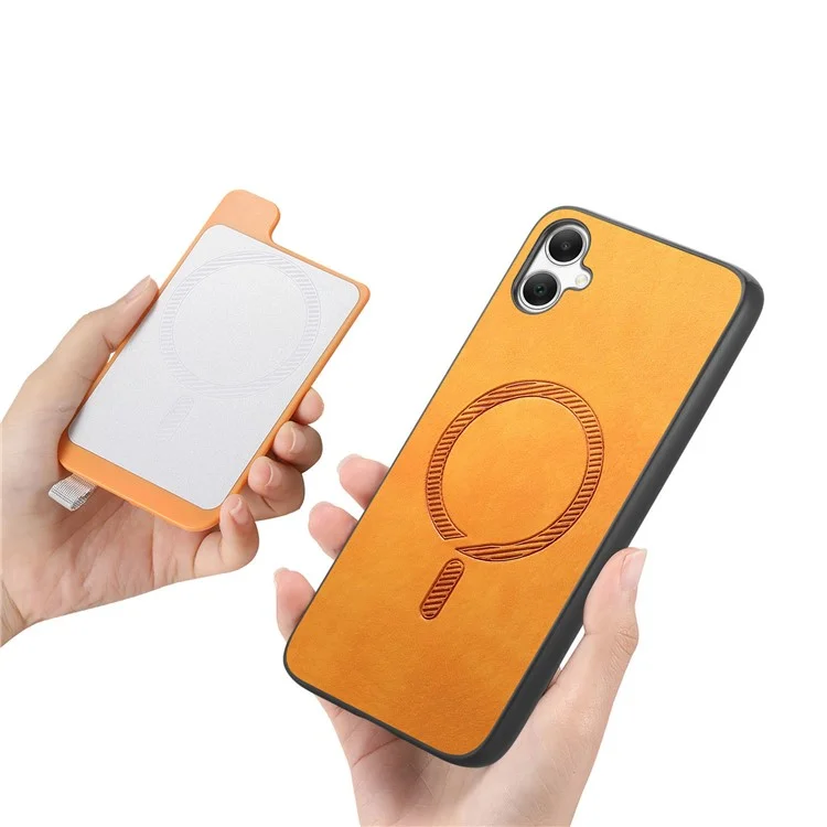 B5 Para Samsung Galaxy A05 4G Case 2-in-1 Topeador de Tarjeta Desmontable Magnético Cuero+tpu Telete Cubierta - Amarillo