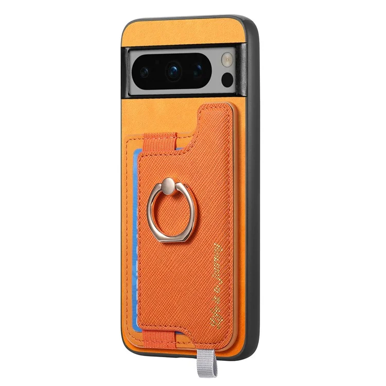 B5 Für Google Pixel 8 Pro Hülle 2-in-1 Magnetische abnehmbare Kartenfach Leder+TPU Handyhülle - Gelb