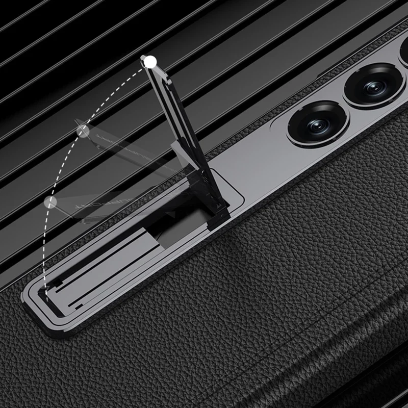 GKK Para Samsung Galaxy Z Fold6 5G Case Kickstand PC Port Cover With Screen Film - Fibra de Carbono