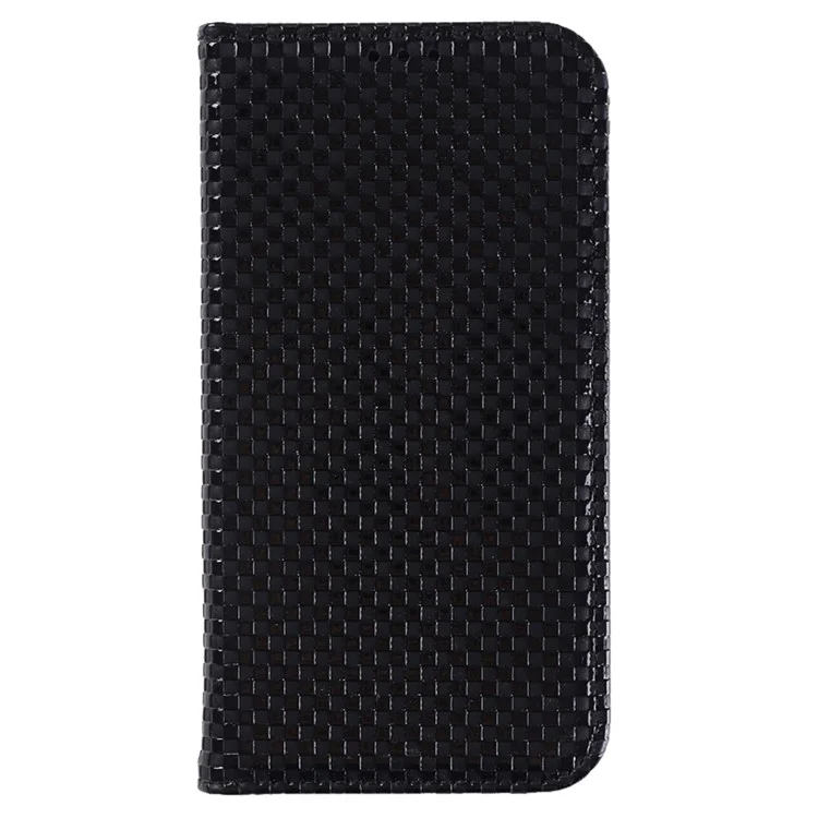 For Xiaomi 12S 5G / 12 5G / 12X 5G Magnetic Auto-absorbed Stand Wallet Cover Grid Texture PU Leather Cell Phone Case - Black