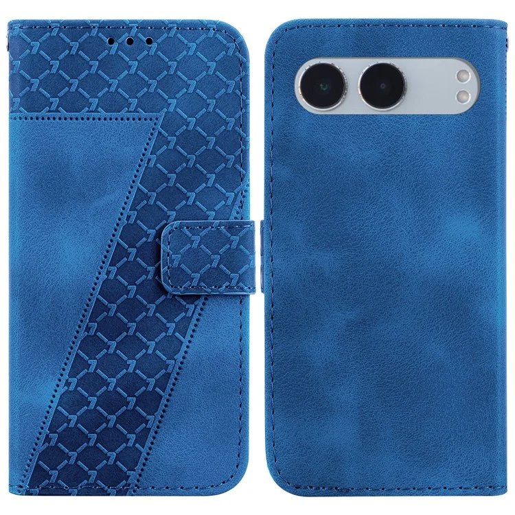Para OnePlus Nord 4 Stand Case Patrón de 7 en Forma Impresión de la Cubierta Del Teléfono de Cuero - Azul