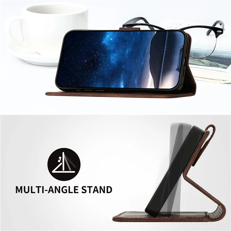 YX0080 Per Xiaomi Poco X6 Pro 5G / Redmi K70E 5G Custodia in pelle con motivo a farfalla - Marrone