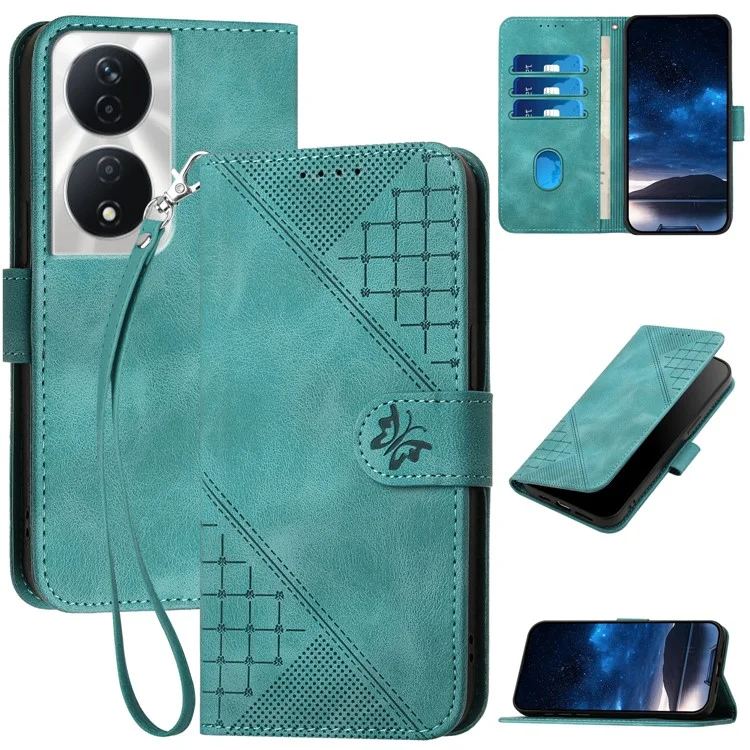 YX0080 For Honor 90 Smart / X7b 5G / X7b 4G / Play 50 Plus 5G / Play 8T 5G Custodia in pelle Portafoglio Cover per Telefono - Azzurro Neonato