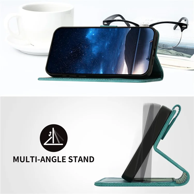 YX0080 For Honor 90 Smart / X7b 5G / X7b 4G / Play 50 Plus 5G / Play 8T 5G Custodia in pelle Portafoglio Cover per Telefono - Azzurro Neonato