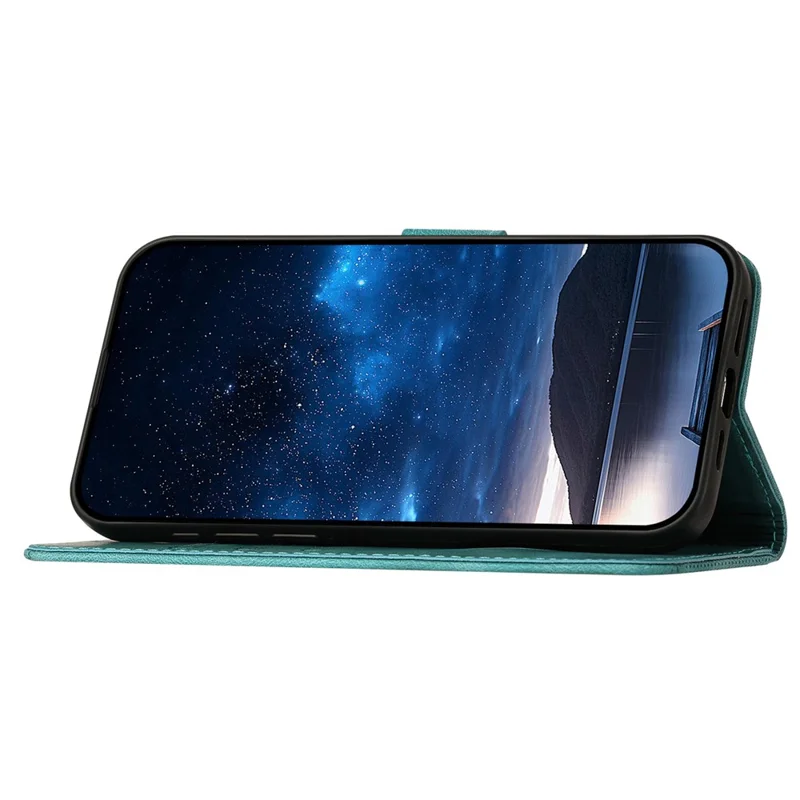 For Sony Xperia 10 VI Leather Wallet Case Butterfly Flower Imprinted Phone Cover with Strap - Baby Blue