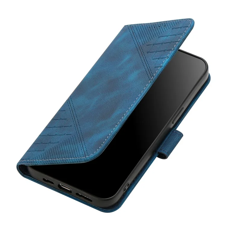 YX0080 Para Iphone 16 Plus Case Butterfly Impresión de la Billetera de Cuero Cubierta Del Teléfono - Zafiro