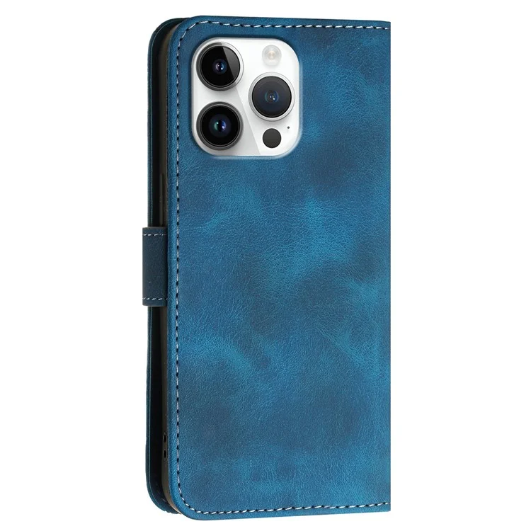 YX0080 Para Iphone 16 Pro Max Case Butterfly Impresión de la Billetera de Cuero Cover - Zafiro