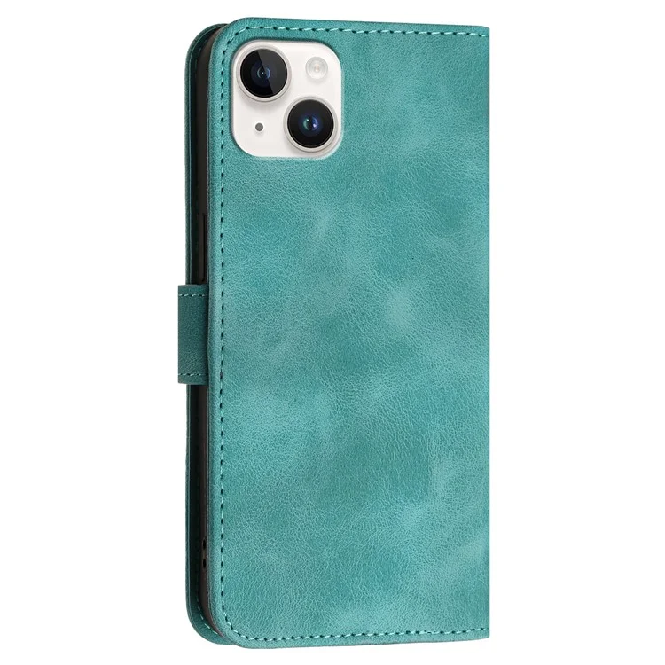 YX0080 Para Iphone 15 Plus Case Butterfly Impressão da Carteira de Couro Tampa - Azul Bebê