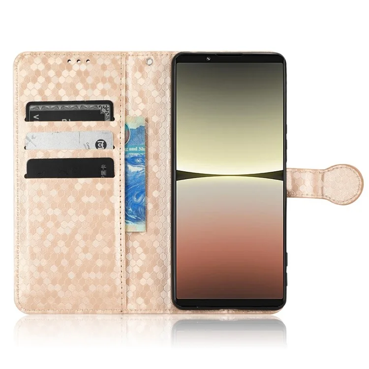 Per Sony Xperia 5 IV 5G PU pe in Petta Portafoglio Portafoglio Pot Tot Poio Flip Coperchio Magnetico - Oro Rosa
