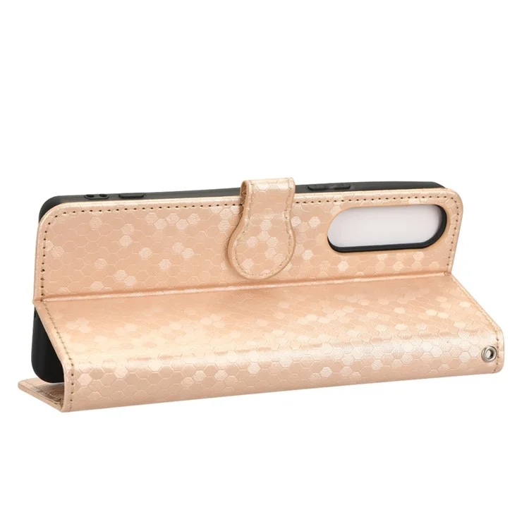 Per Sony Xperia 5 IV 5G PU pe in Petta Portafoglio Portafoglio Pot Tot Poio Flip Coperchio Magnetico - Oro Rosa