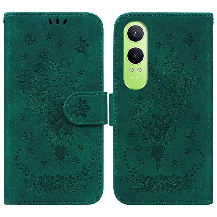 Pour OnePlus Nord CE4 Lite 5G Case PU Pautre Puther Temple Couvert - Vert