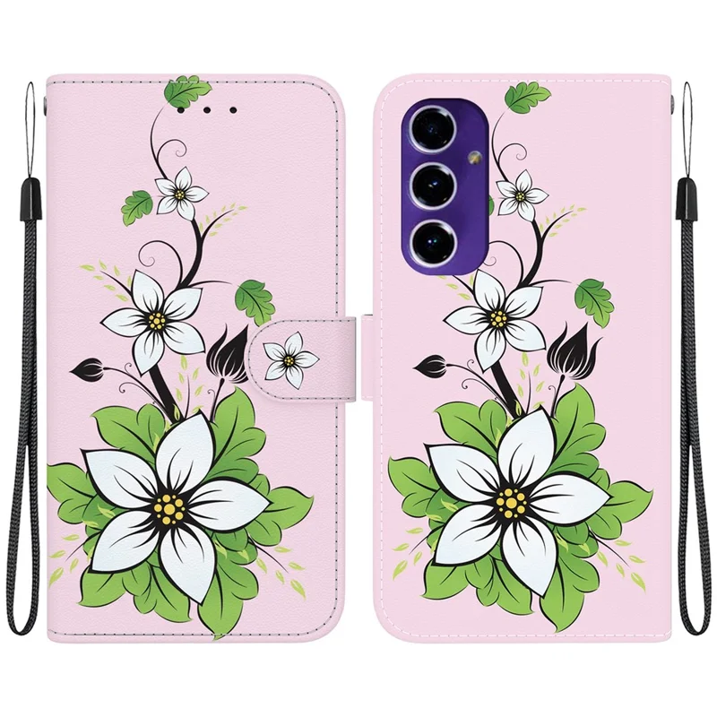 For Samsung Galaxy A16 5G / A16 4G Wallet Phone Case Anti-Drop Leather Flip Cover Pattern Printing - Lily
