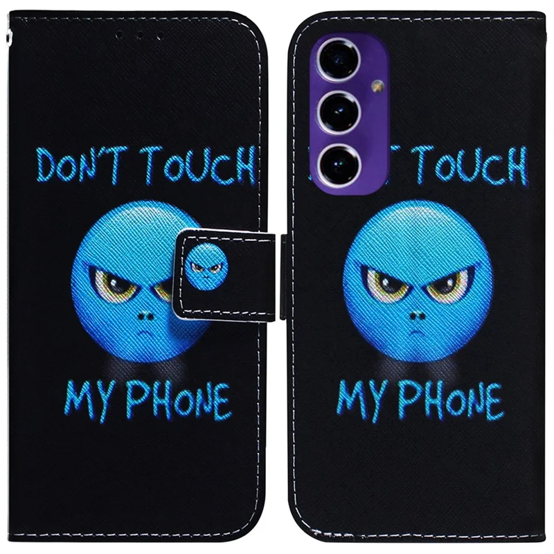 For Samsung Galaxy A16 5G / A16 4G Wallet Case Pattern Print Leather Phone Cover - Don't Touch My Phone