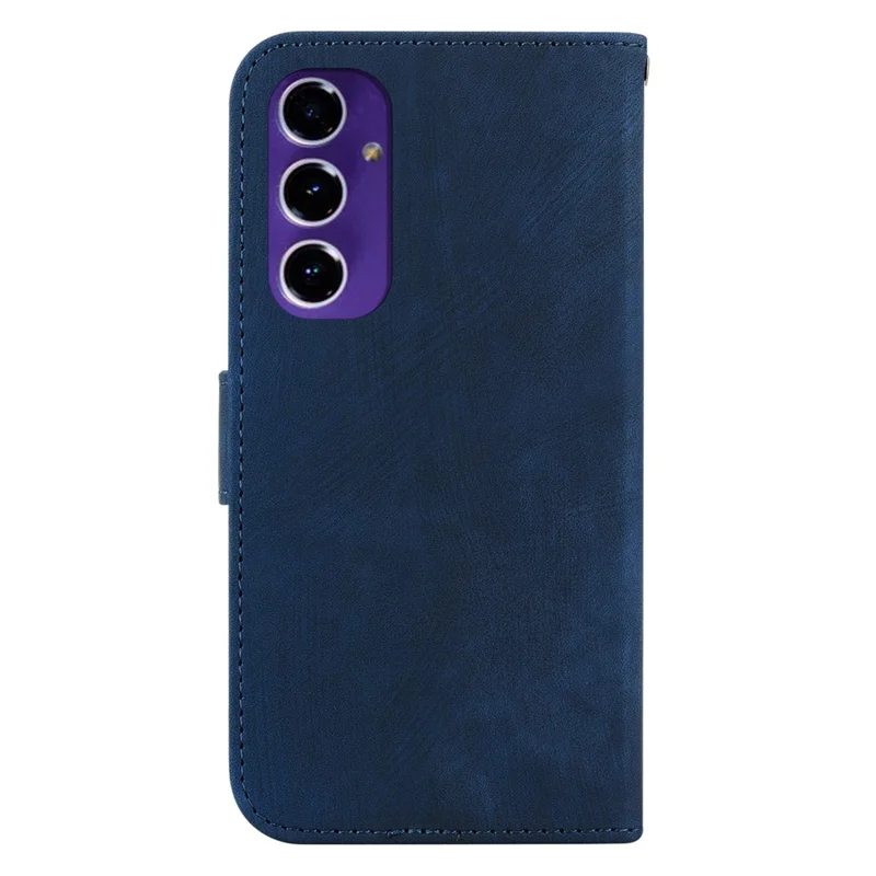 For Samsung Galaxy A16 5G / A16 4G Wallet Case Tiger Imprint Leather Shockproof Phone Cover - Dark Blue