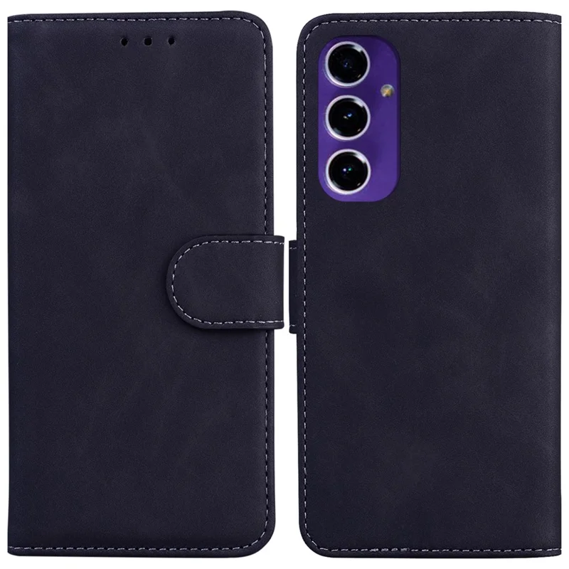 For Samsung Galaxy A16 5G / A16 4G Case Solid Color Leather Wallet Phone Cover - Black