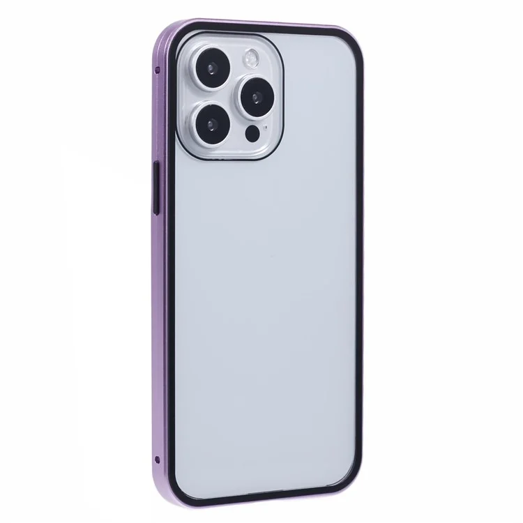 Para iPhone 16 Pro Case Magnetic Full Protection Clear Phone Cover - Purple