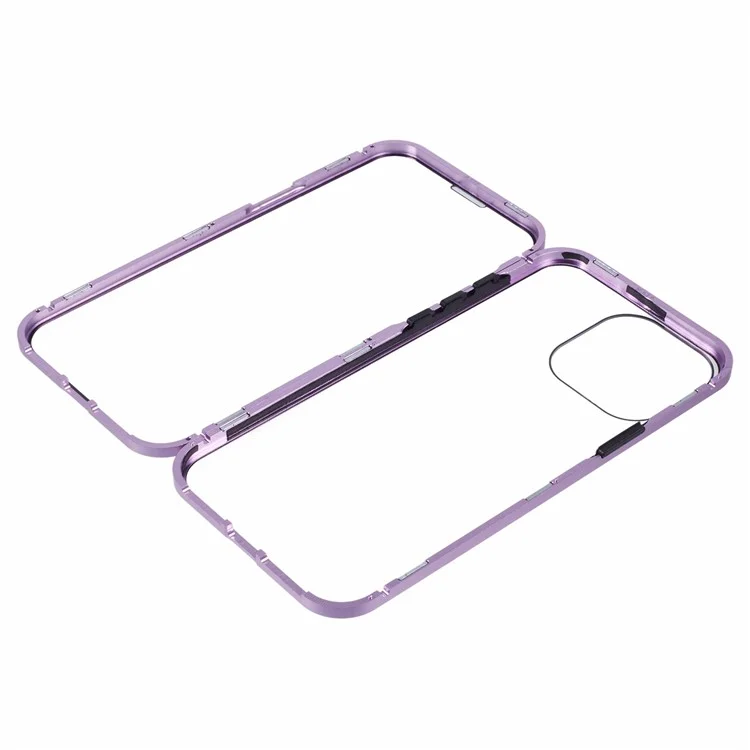 Para iPhone 16 Pro Case Magnetic Full Protection Clear Phone Cover - Purple