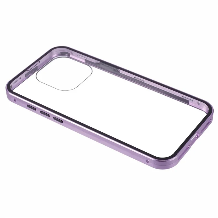 Para iPhone 16 Pro Case Magnetic Full Protection Clear Phone Cover - Purple