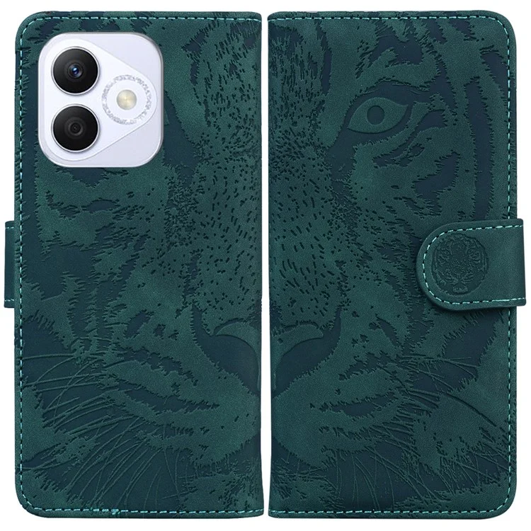 Для Чести X60i 5G Case Tiger Imprint Leather Wallet Cover Phone - Зеленый