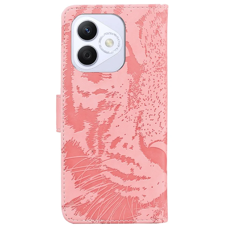 For Honor X60i 5G Case Tiger Imprint Leather Wallet Phone Cover - Pink
