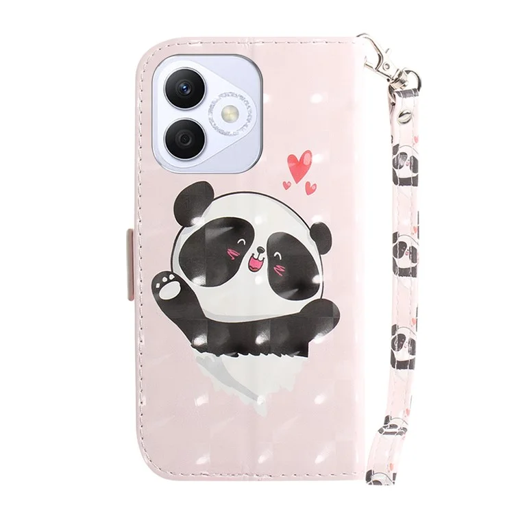 For Honor X60i 5G Custodia Pattern Stampa Pelle Portafoglio Cover Telefono - Cuore Panda