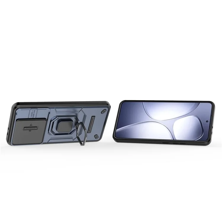 Per Xiaomi Redmi K70 Ultra Case PC+TPU Supporto Telefono Protettore con Copertura Lente - Blu
