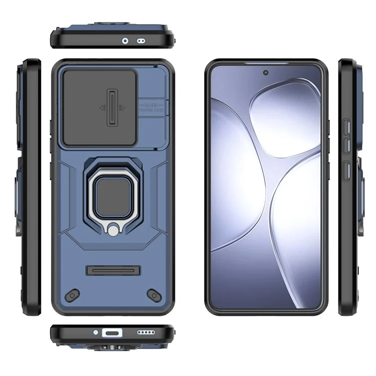 Per Xiaomi Redmi K70 Ultra Case PC+TPU Supporto Telefono Protettore con Copertura Lente - Blu